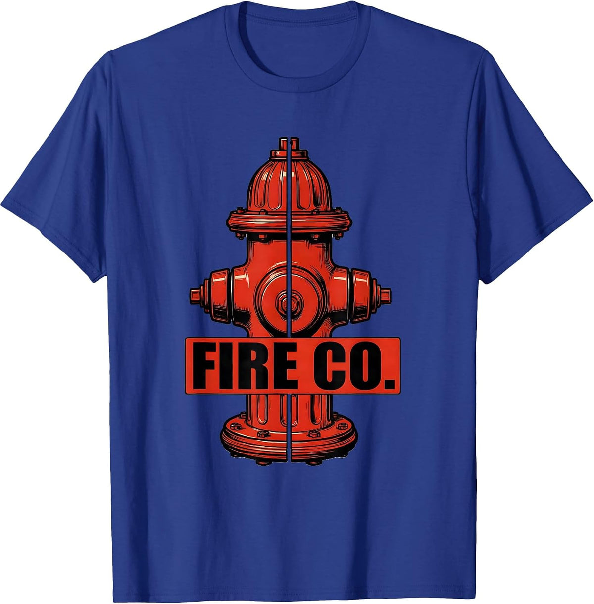 Men's FIRE CO. Exploded Fire Hydrant Firefighter Department Pride T-Shirt - Royal Blue