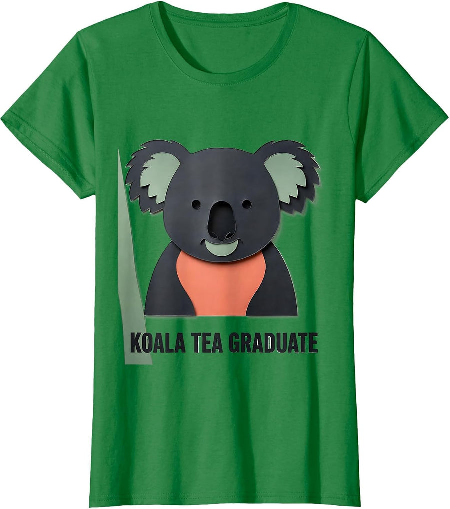 Women's Koala Tea Graduate Funny Koala Lover Animal Pun Humor T-Shirt - Kelly Green