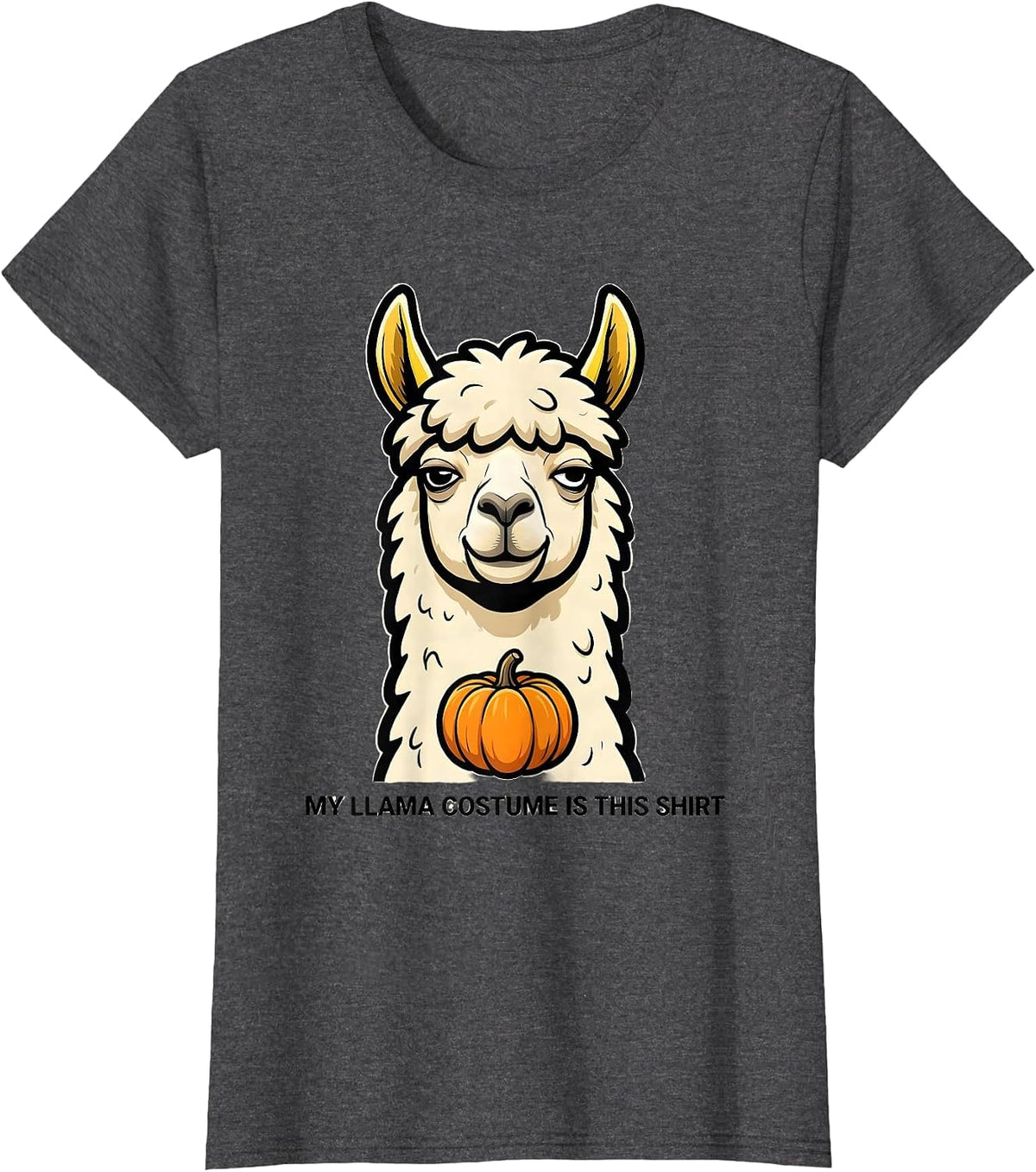 Women's My Llama Costume Is This Shirt Funny Novelty Animal Lover T-Shirt - Dark Heather Grey