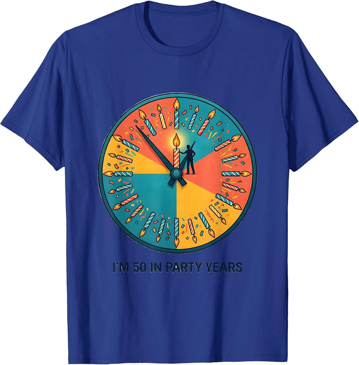 I’m 50 In Party Years Funny Milestone Birthday Humor T-Shirt - Royal Blue