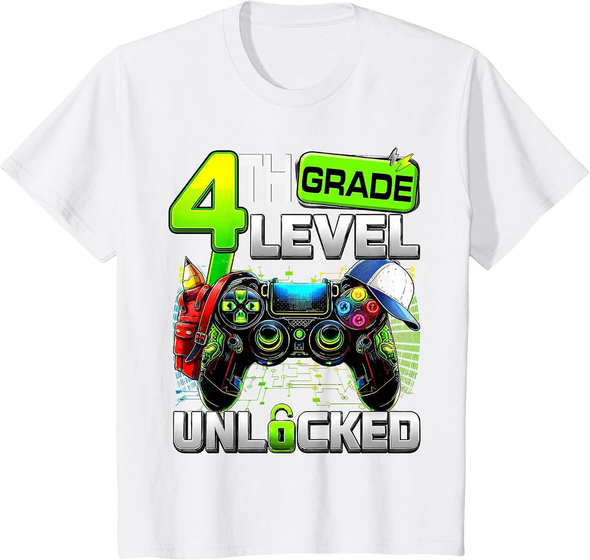 Controller 4th Grade Fourth Level Unlocked First Day Boys T-Shirt - White