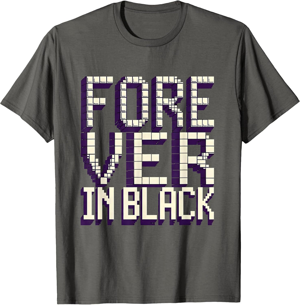 Forever in Black Goth Dark Aesthetic Design T-Shirt - Asphalt Grey