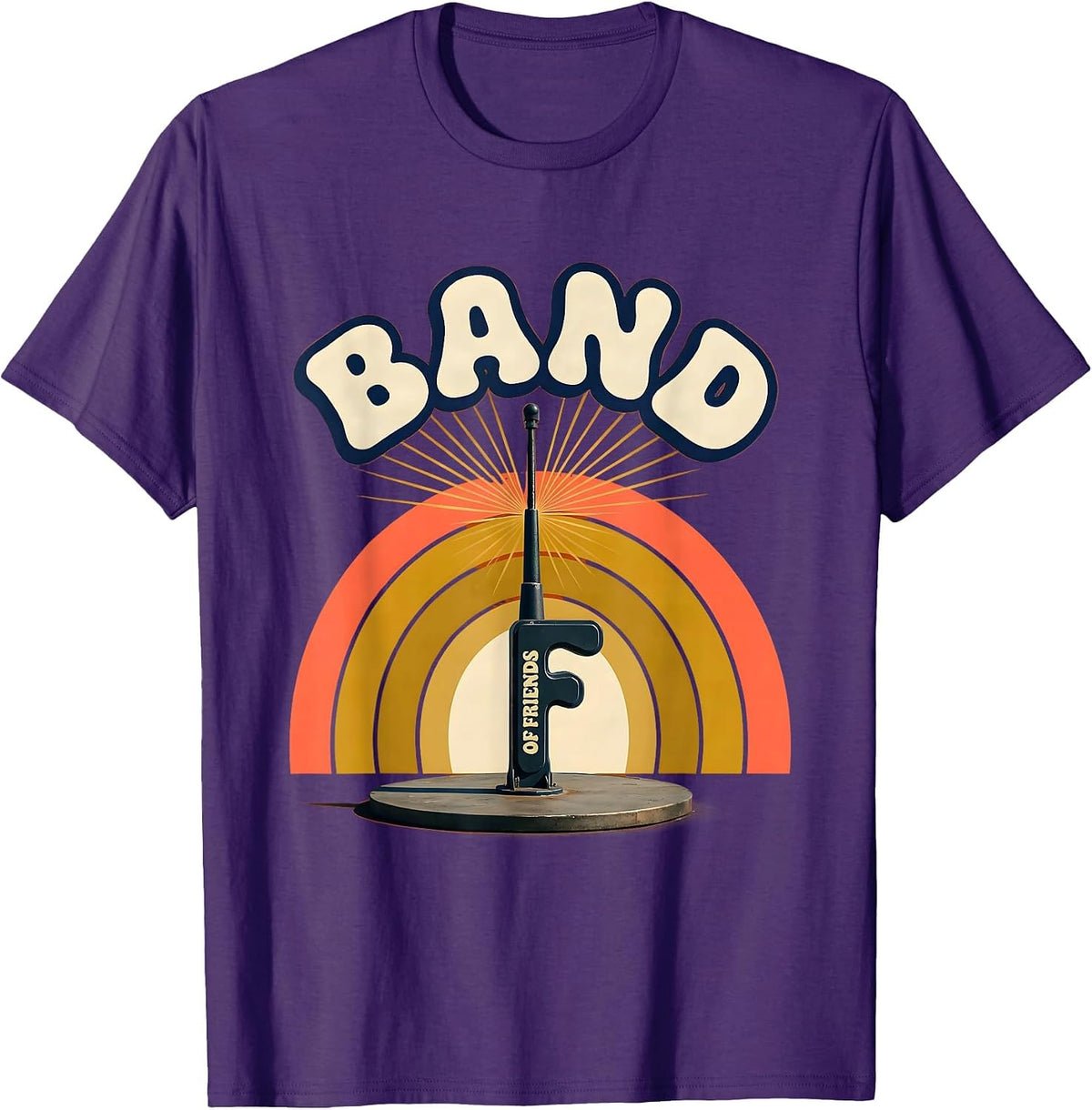 Band Of Friends Retro 70s Ham Radio Operator Nerdy Humor T-Shirt - Purple