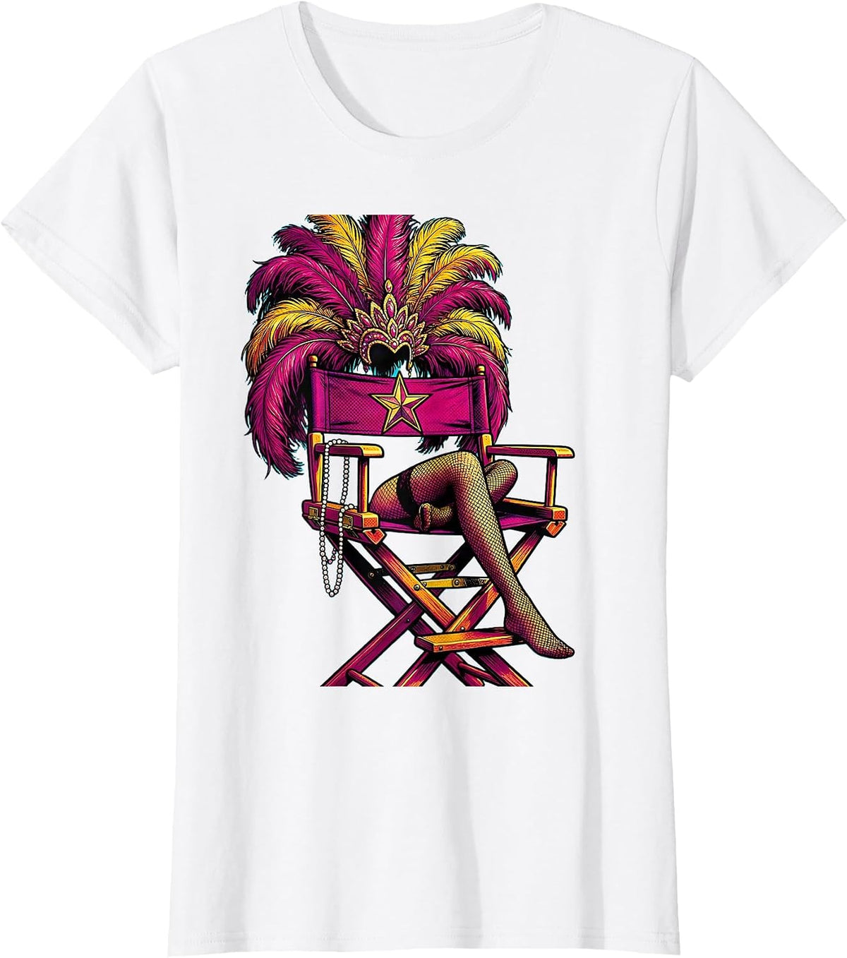 Women's Showgirl Director's Chair Graphic Tee T-Shirt - White