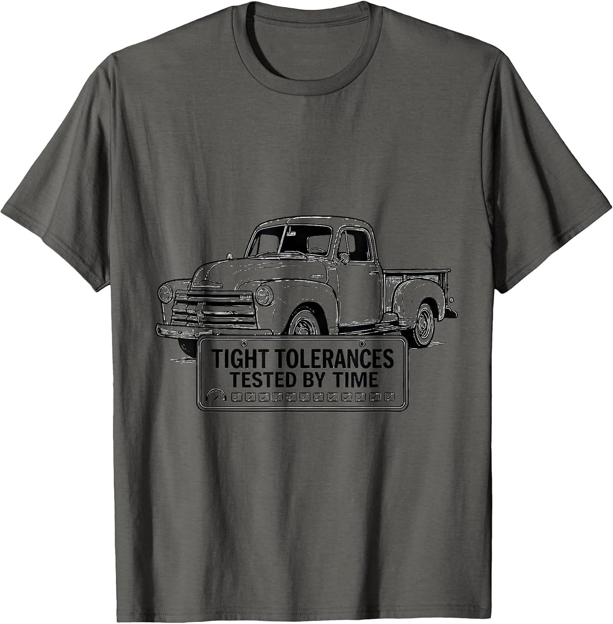 Men's Tight Tolerances Tested By Time Vintage Classic Truck T-Shirt - Asphalt Grey