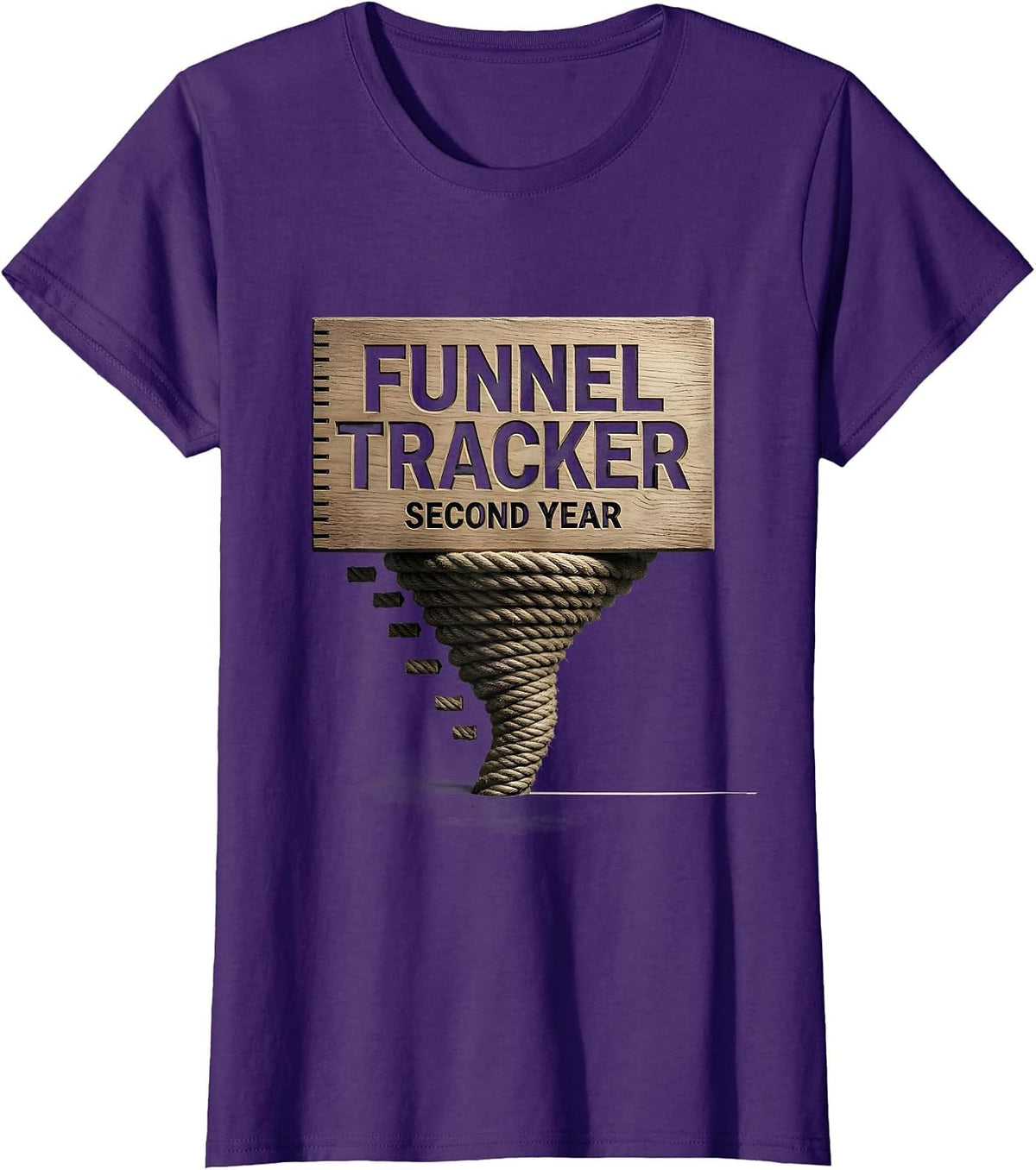 Women's Funnel Tracker Second Year Bold Storm Chaser Tornado T-Shirt - Purple