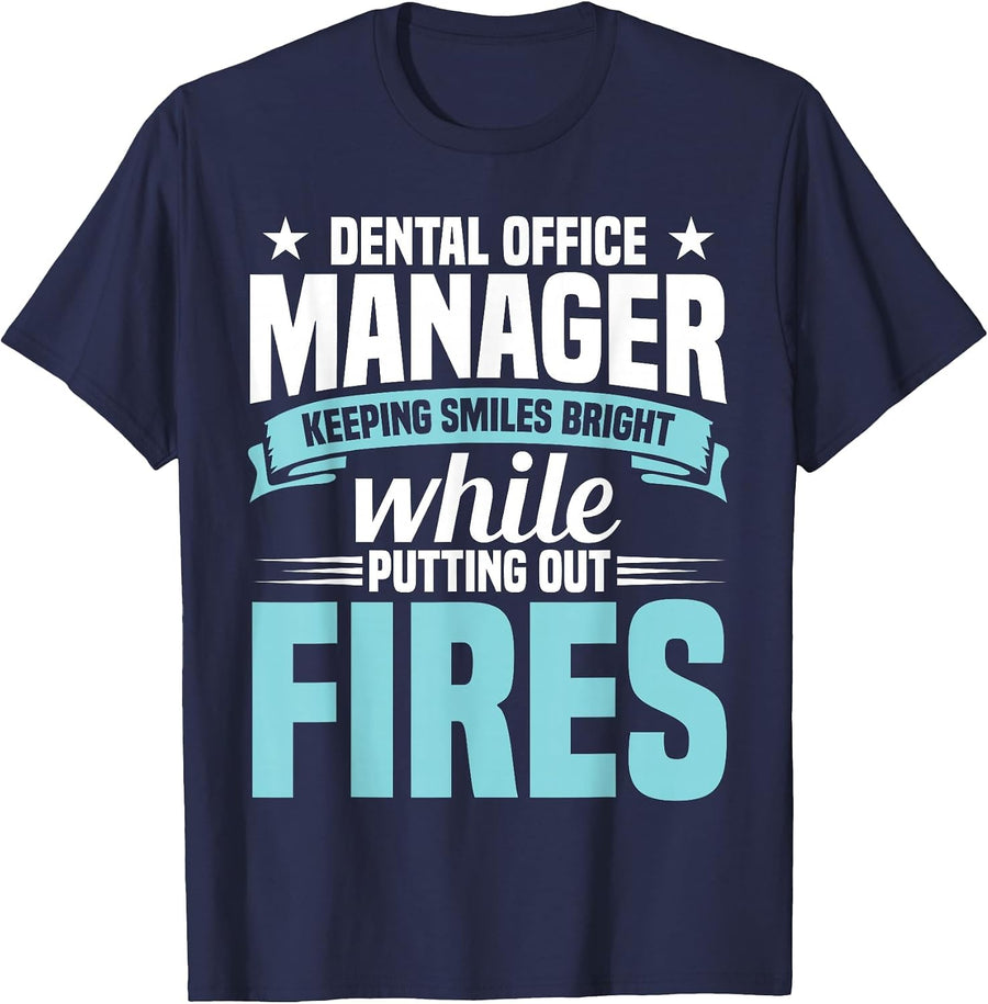 Cute Appreciation Day Dental Office Manager Assistant T-Shirt - Navy Blue