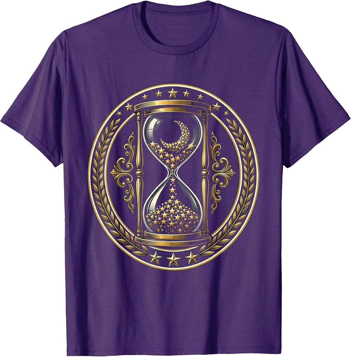 21st Birthday Hourglass Stars Celestial Design T-Shirt - Purple