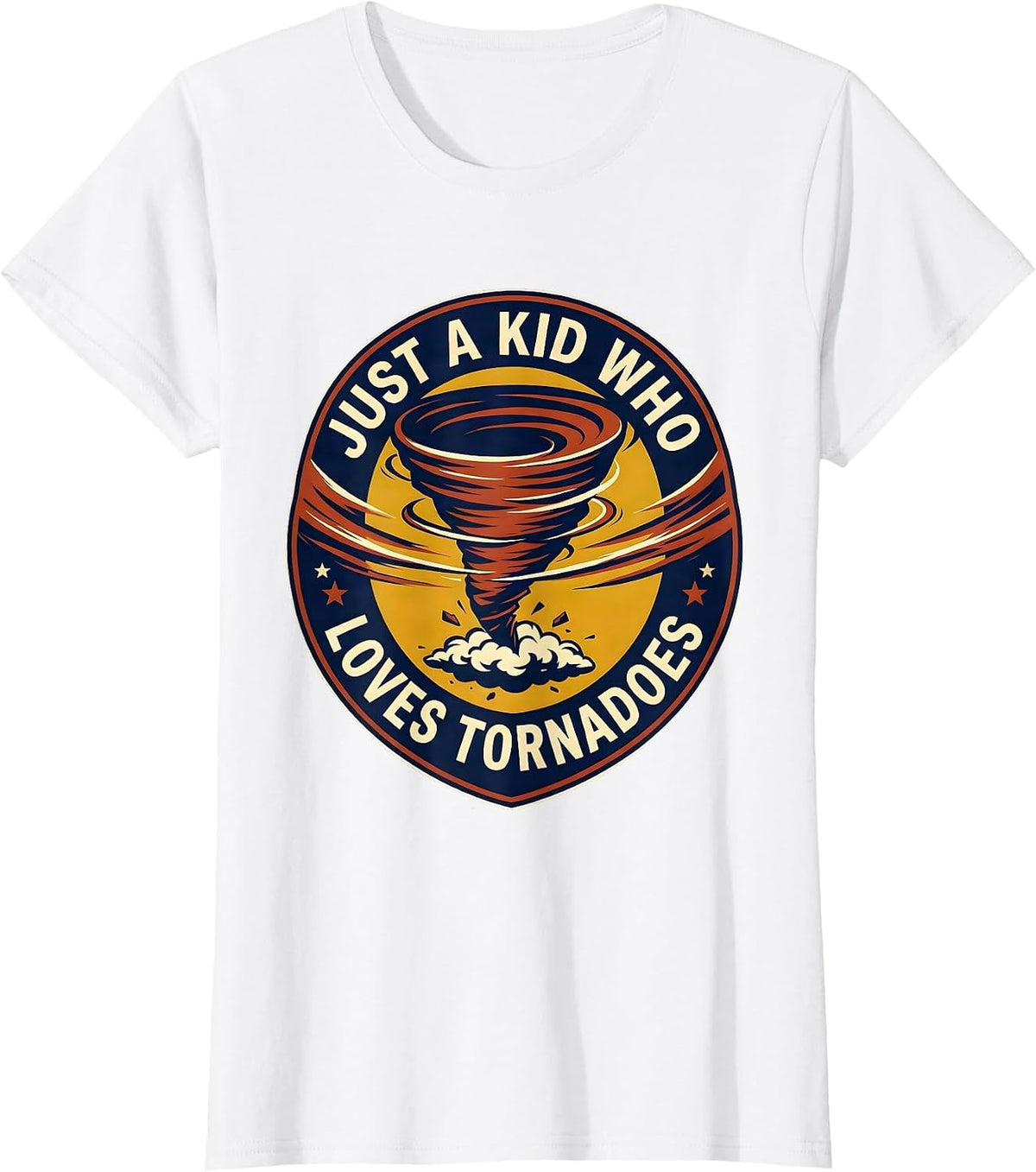 Just A Kid Who Loves Tornadoes Funny Storm Chaser T-Shirt - White