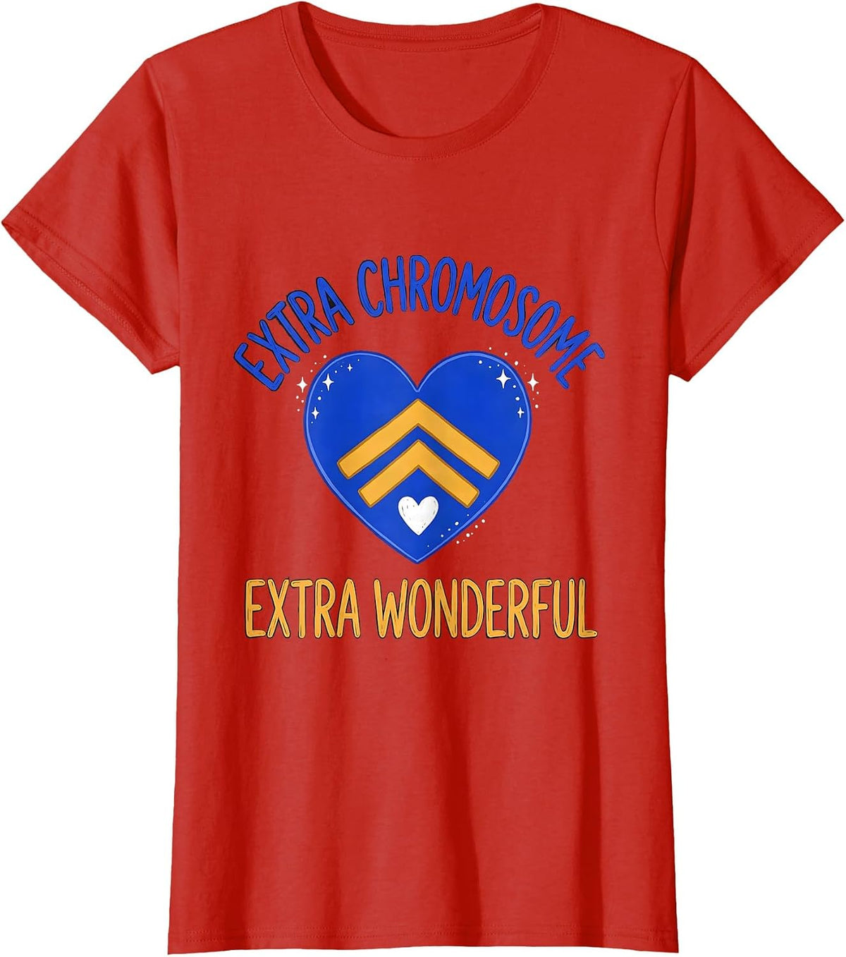 Extra Chromosome Extra Wonderful Down Syndrome Awareness T-Shirt - Red