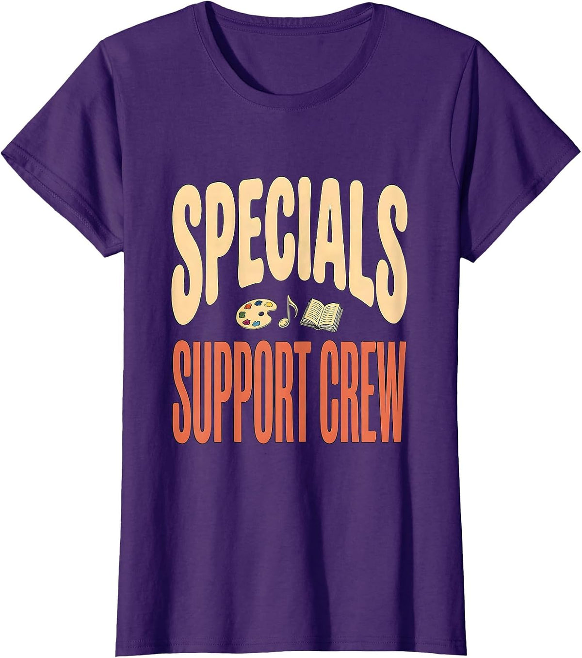 Women's Specials Support Crew Art Music PE Teacher Crew T-Shirt - Purple
