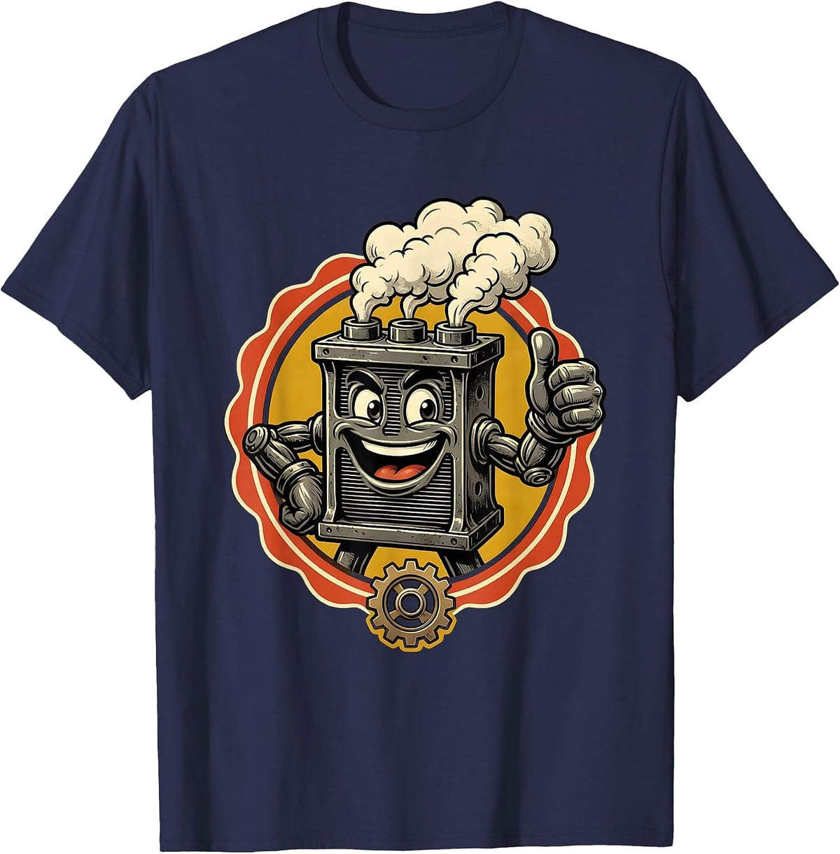 Valley Forge Automotive Classic Engine Block Graphic T-Shirt - Navy Blue