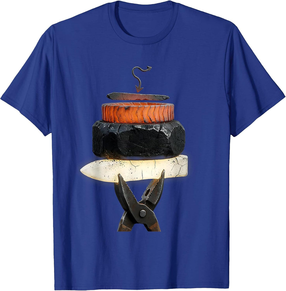 Men's Forged Steel Bands Distressed Blacksmith Metalworker Gift T-Shirt - Royal Blue