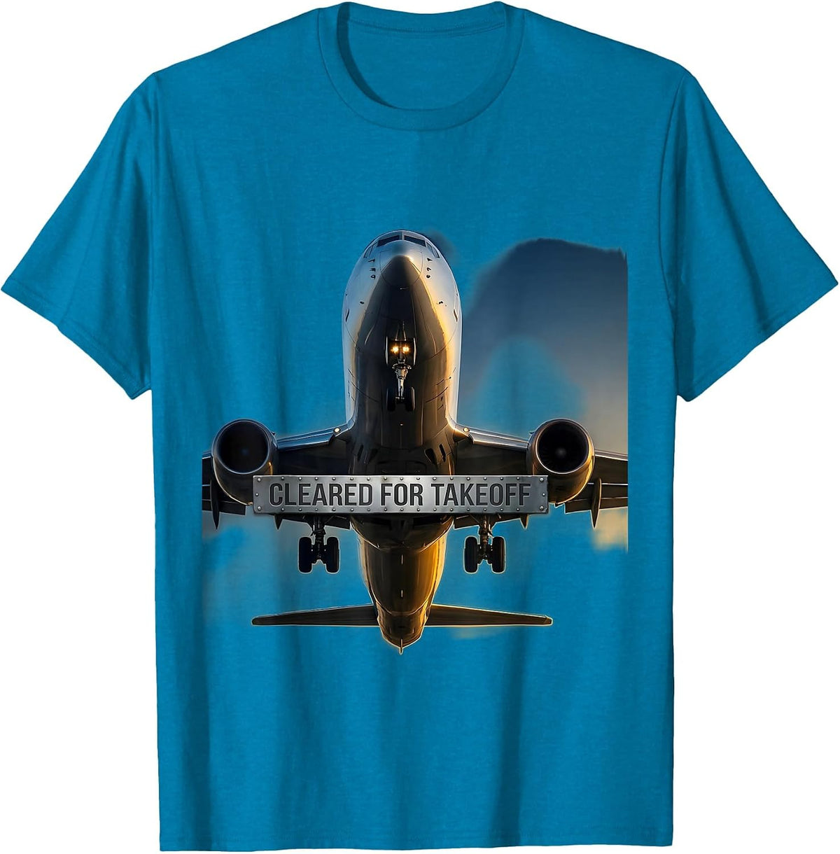 Cleared for Takeoff Aviation Pilot Design T-Shirt - Sapphire Blue