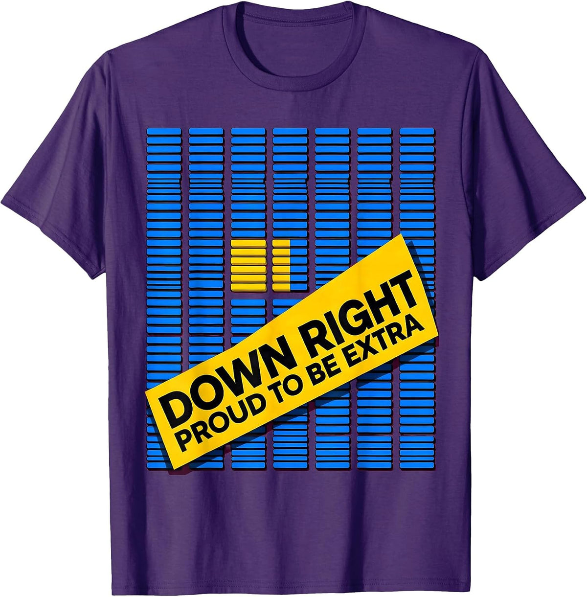 Men's Down Right Proud To Be Extra Heartfelt Down Syndrome Family T-Shirt - Purple