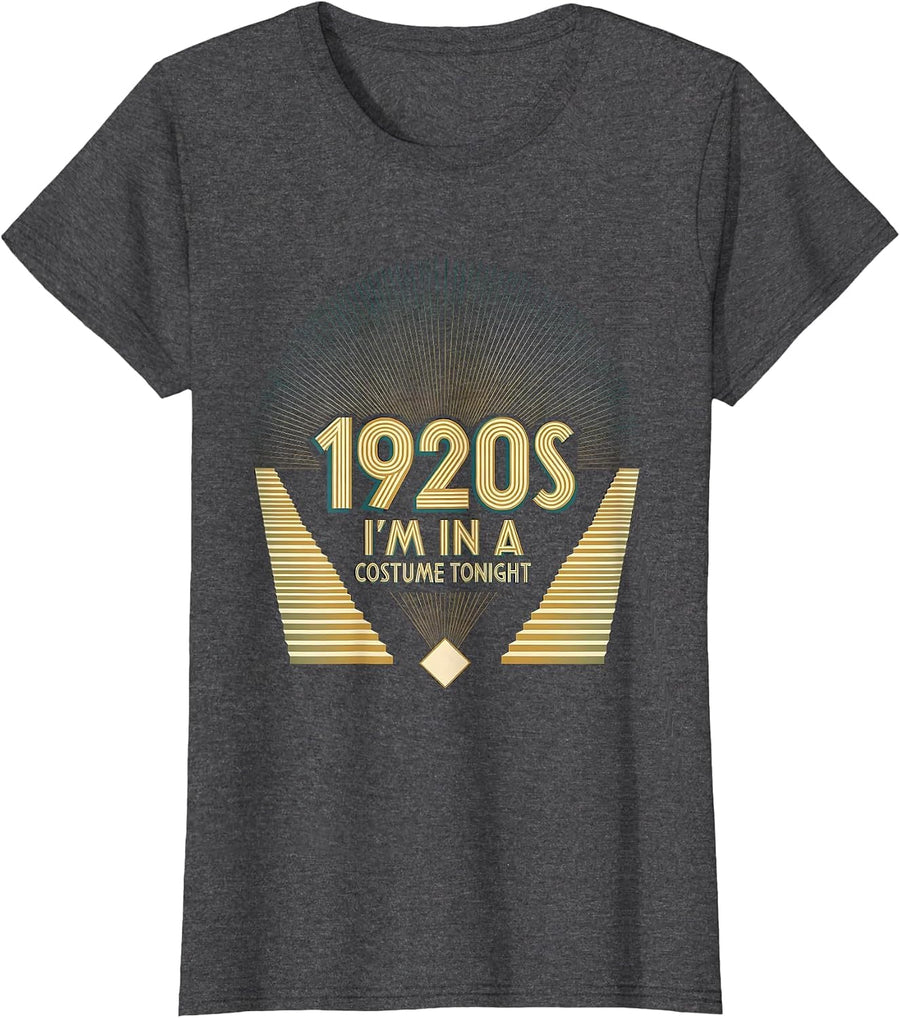 Women's I'm In A 1920s Costume Tonight Art Deco Roaring 20s Party T-Shirt - Dark Heather Grey