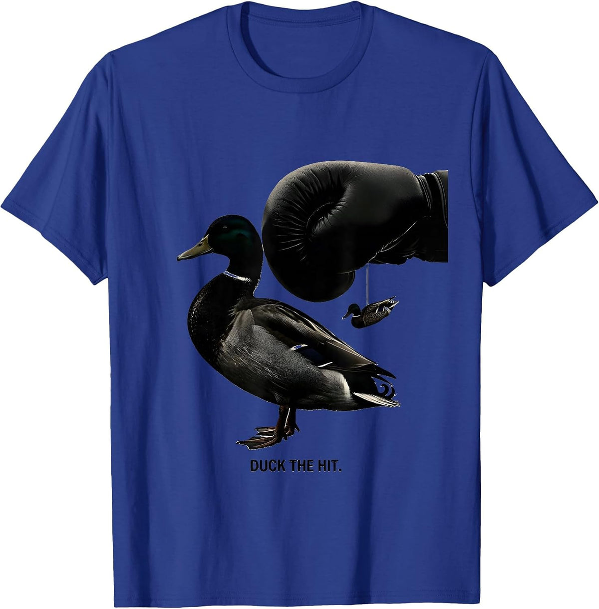 Men's Duck The Hit Funny Mallard Duck Hunter Waterfowl Hunting T-Shirt - Royal Blue