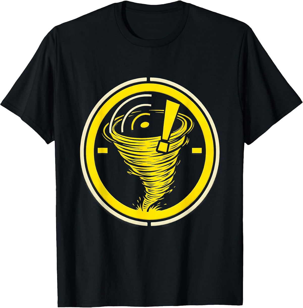 Men's Sealed Tornado Badge Storm Chaser Meteorology Humor T-Shirt - Black