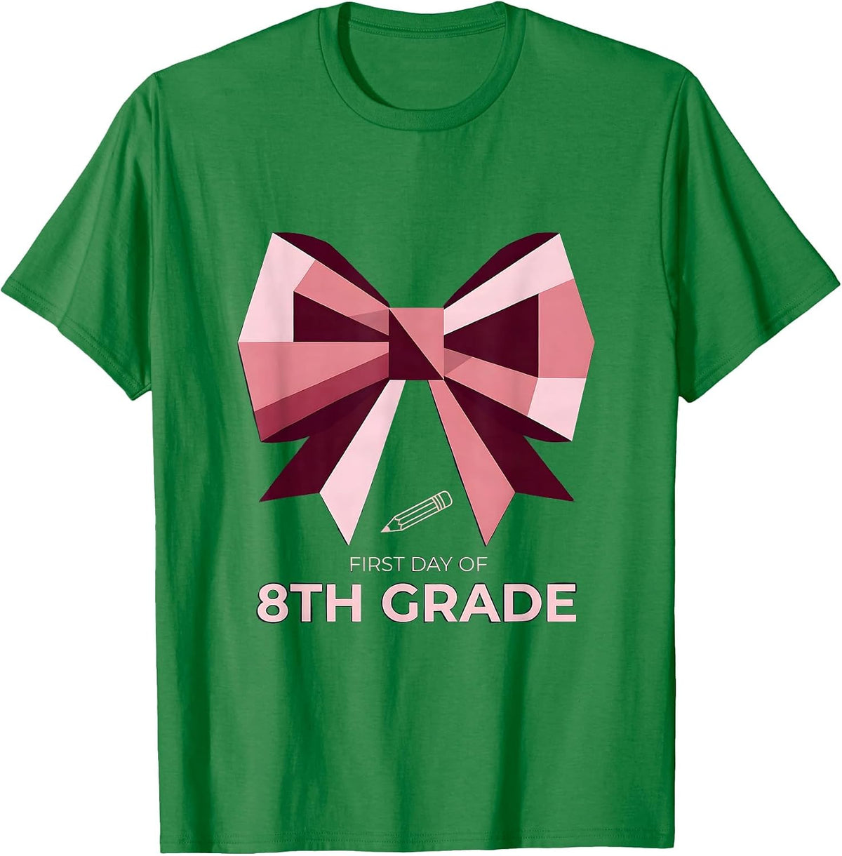 Men's First Day Of 8th Grade Coquette Bow Back To School Girl T-Shirt - Kelly Green