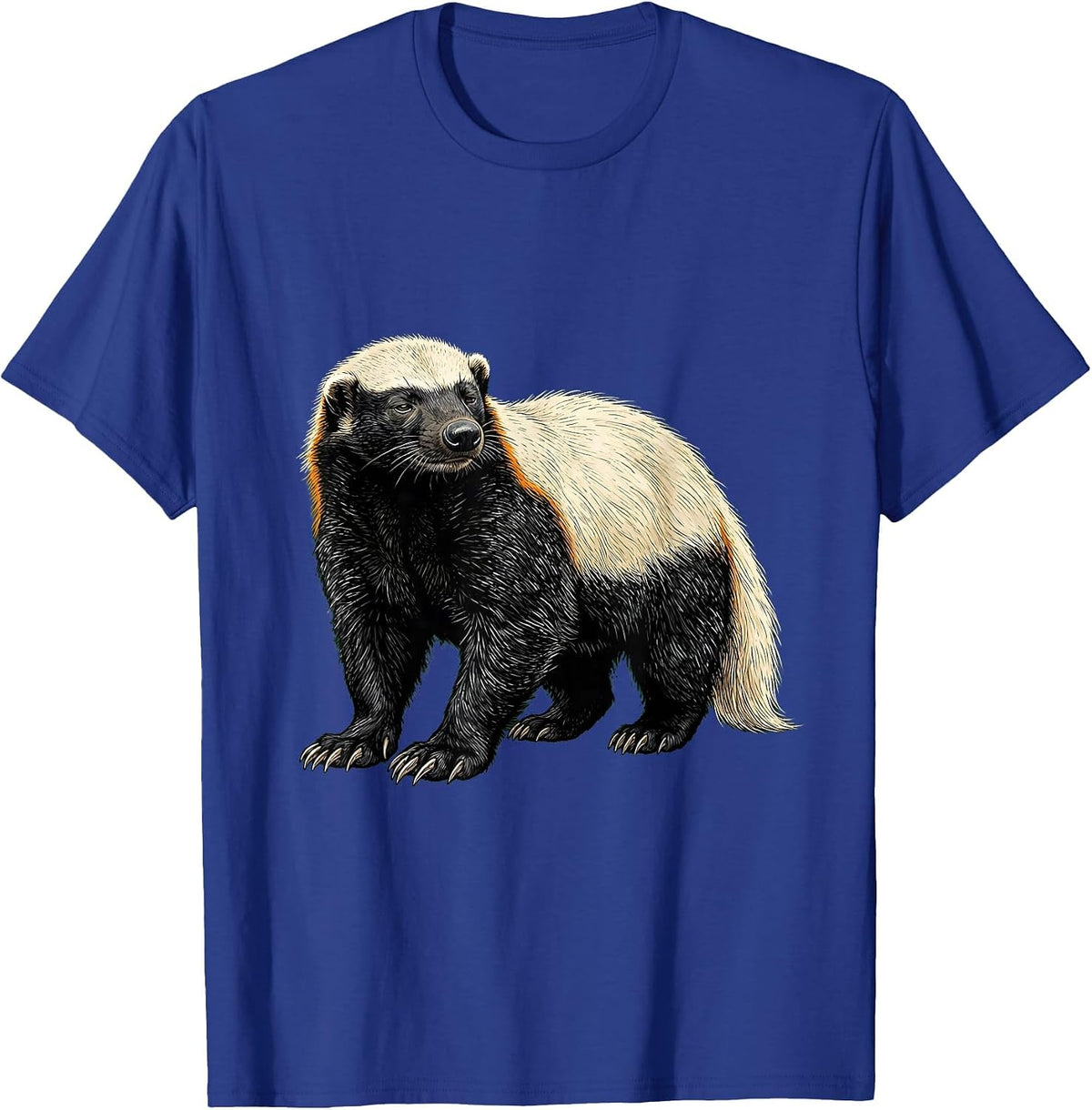 Honey Badger Bold Illustration Animal Lover Humor T-Shirt - Royal Blue