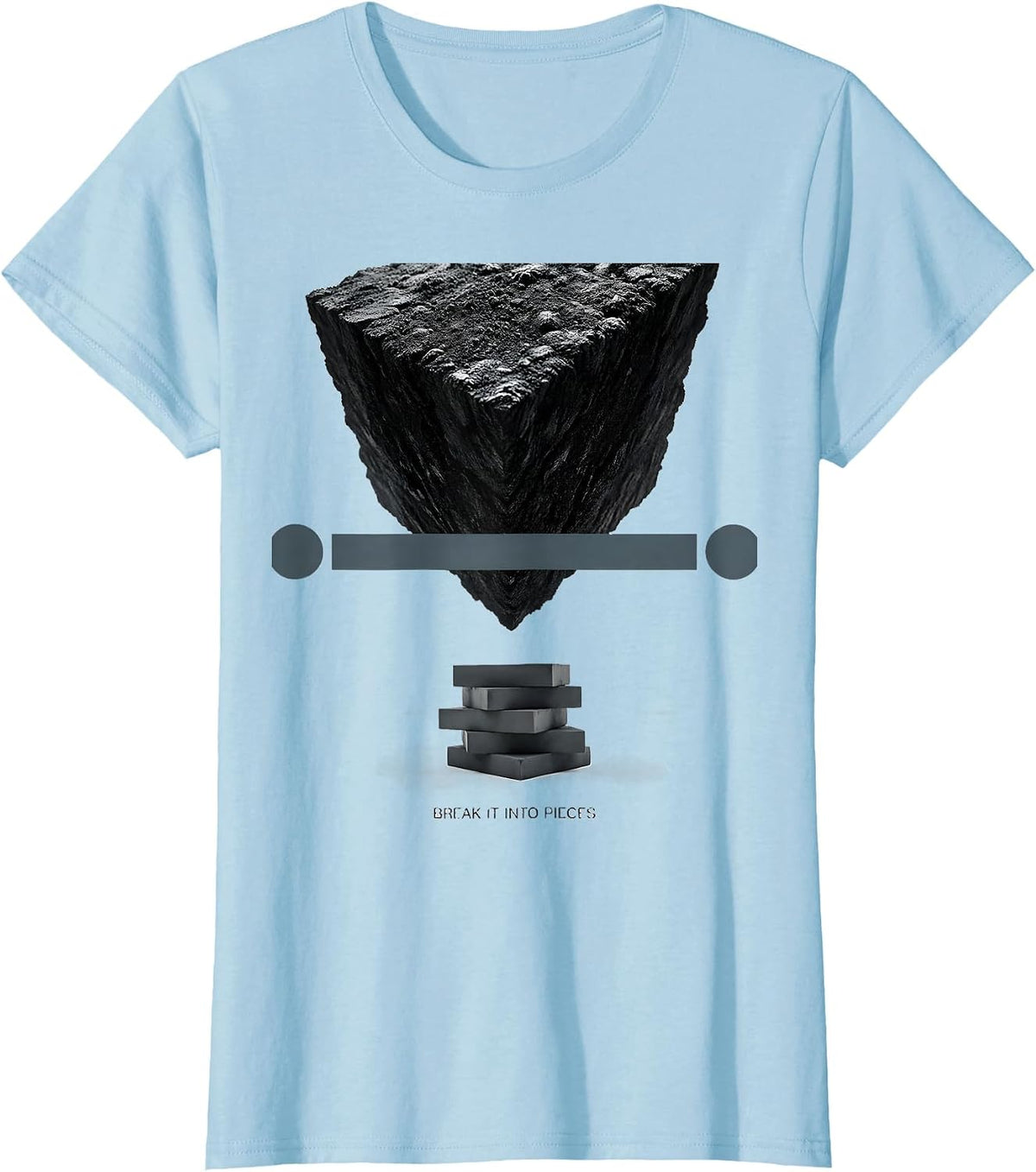 Break It Into Pieces Math Teacher Nerdy Pun Humor T-Shirt - Baby Blue