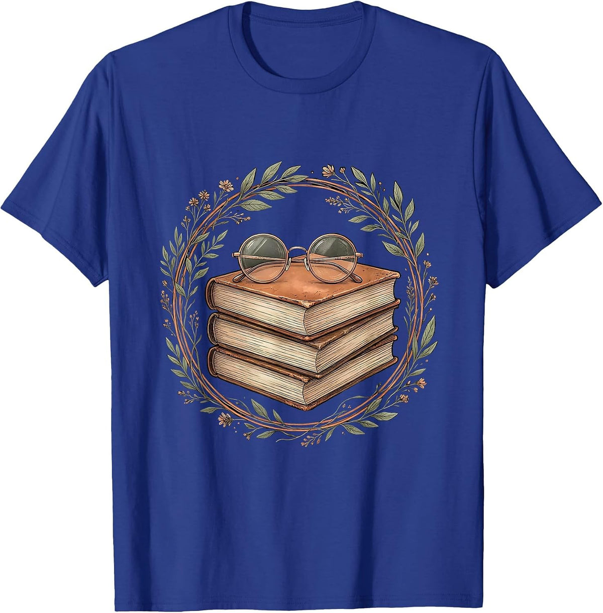 Men's English Teacher Classic Novels and Reading Glasses T-Shirt - Royal Blue