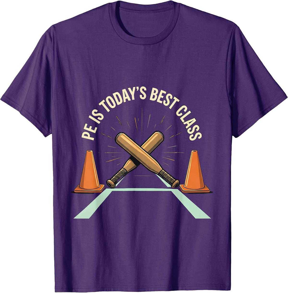 PE Is Today's Best Class Funny PE Teacher Gym Coach Back T-Shirt - Purple
