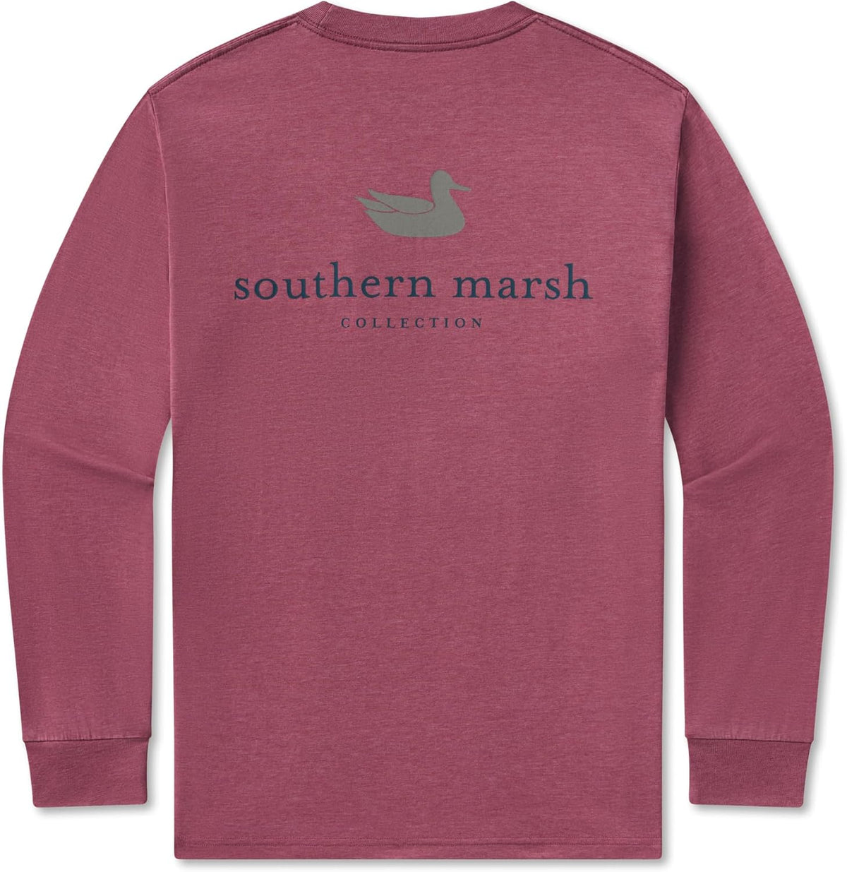Southern Marsh Men’s SEAWASH Authentic T-Shirt – Long Sleeve Casual Graphic Tee - Wine