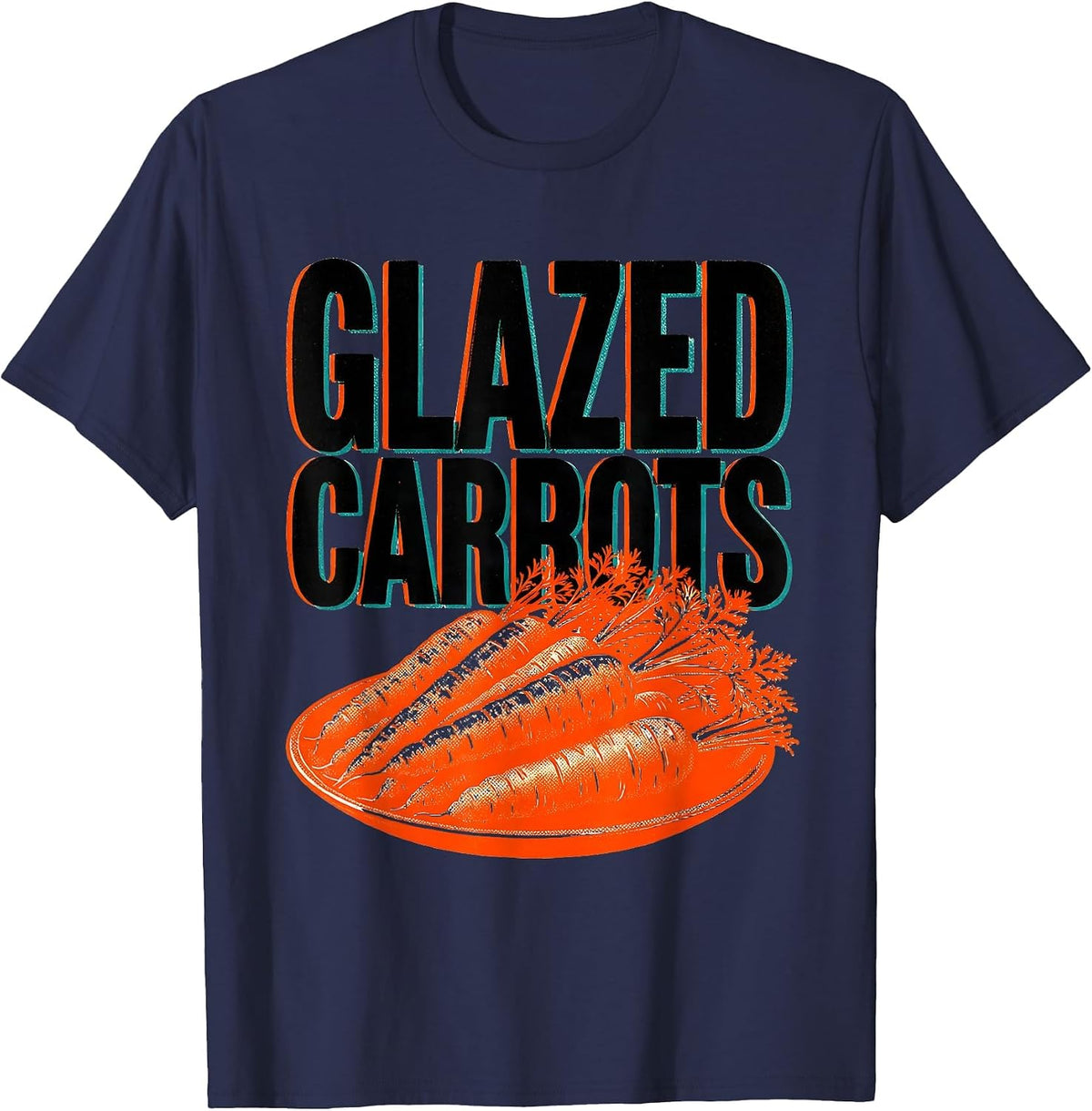Men's Glazed Carrots Bootleg 90's Rap Rock Vintage Funny T-Shirt - Navy Blue