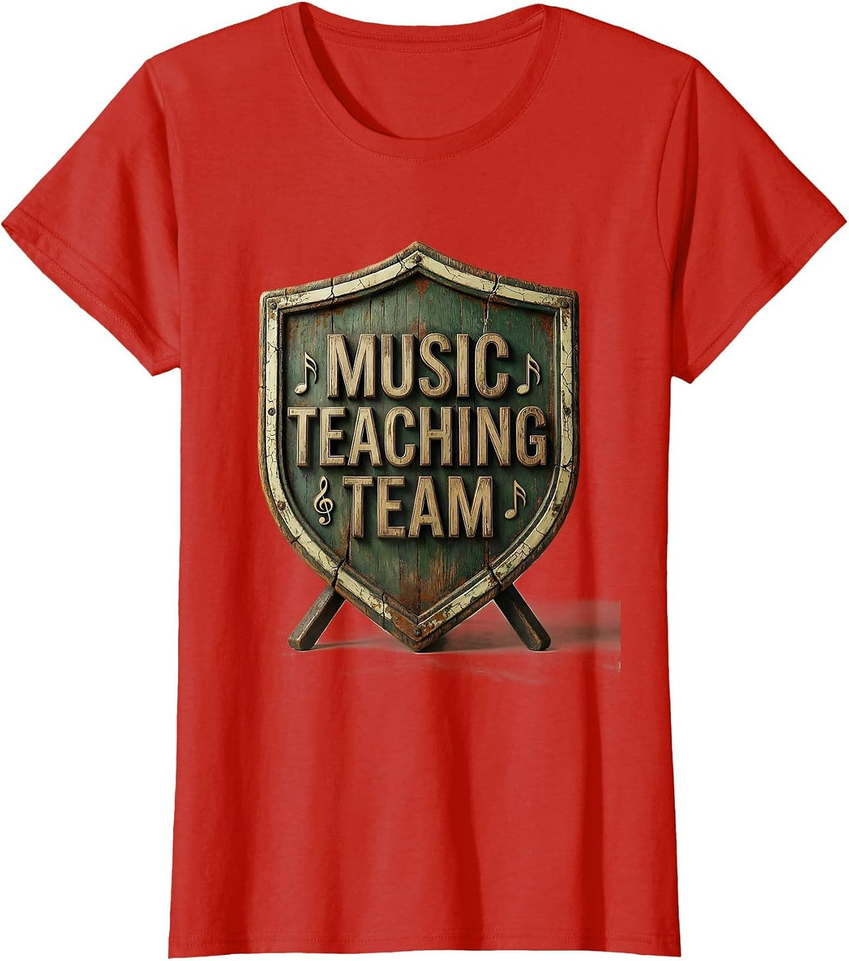 Women's Music Teaching Team Vintage Teacher Appreciation Staff Gift T-Shirt - Red