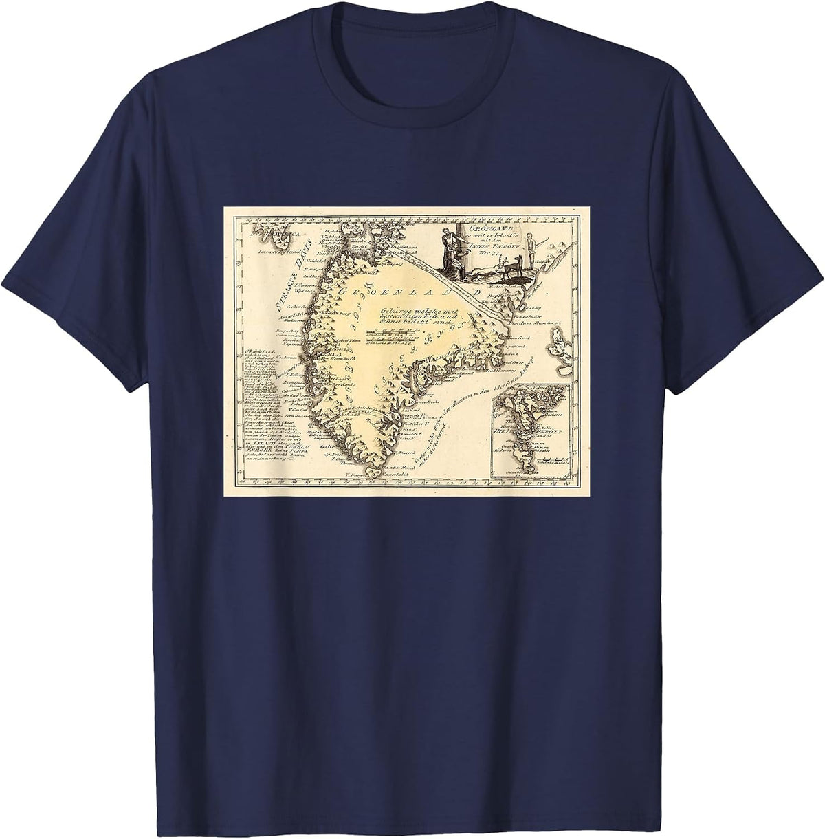 Greenland Map T-Shirt - Navy Blue