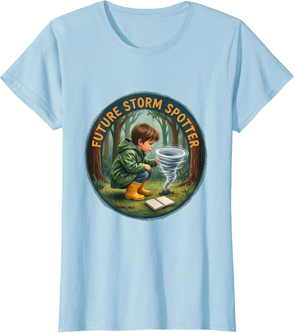 Future Storm Spotter Storybook Tornado Chaser Meteorology T-Shirt - Baby Blue