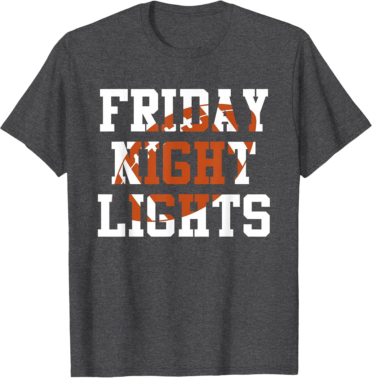 Vintage Retro Friday Night Lights Football Player Fans T-Shirt - Dark Heather Grey