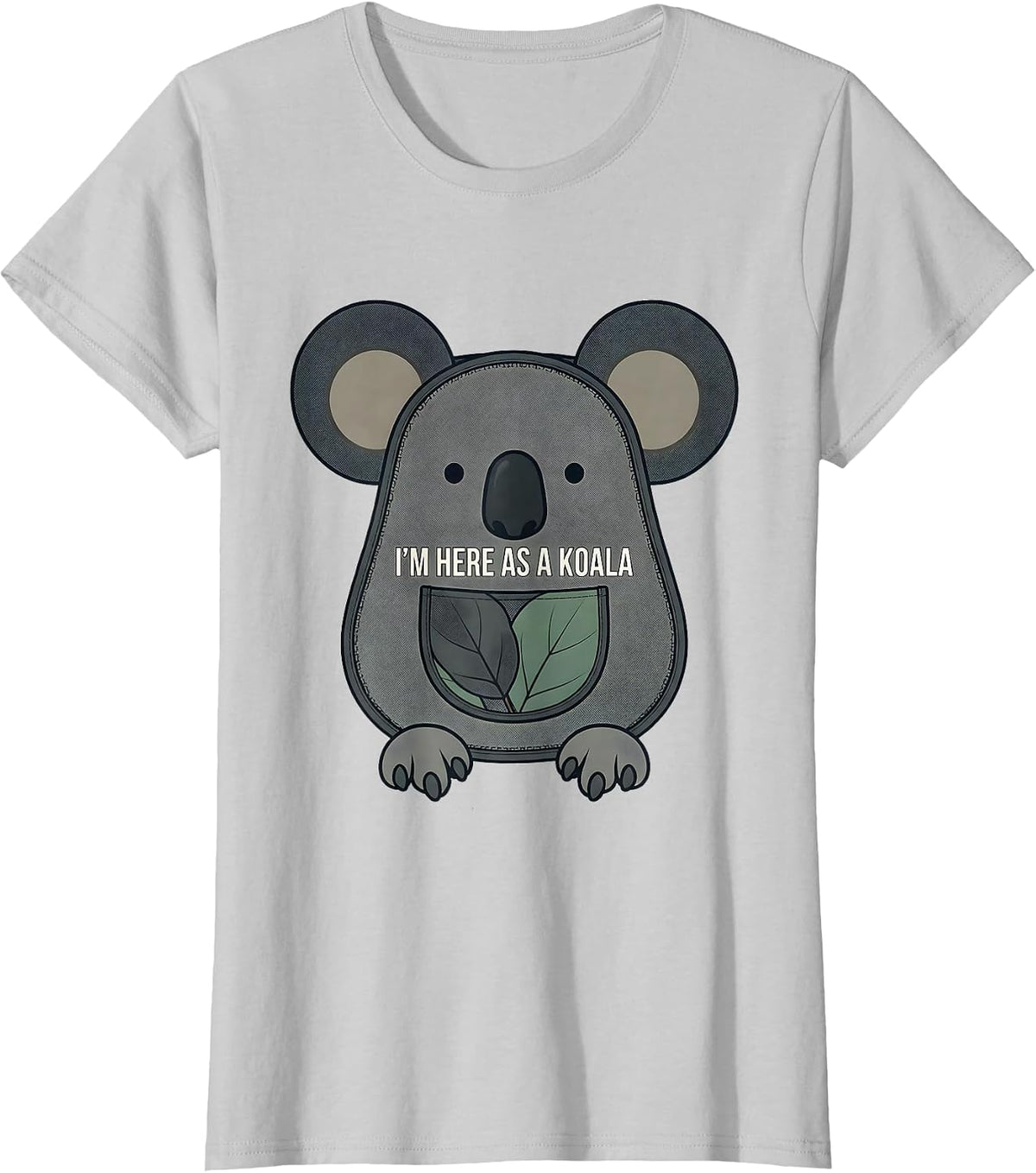 I'm Here As A Koala Trompe Loeil Koala Costume Funny Animal T-Shirt - Silver Grey