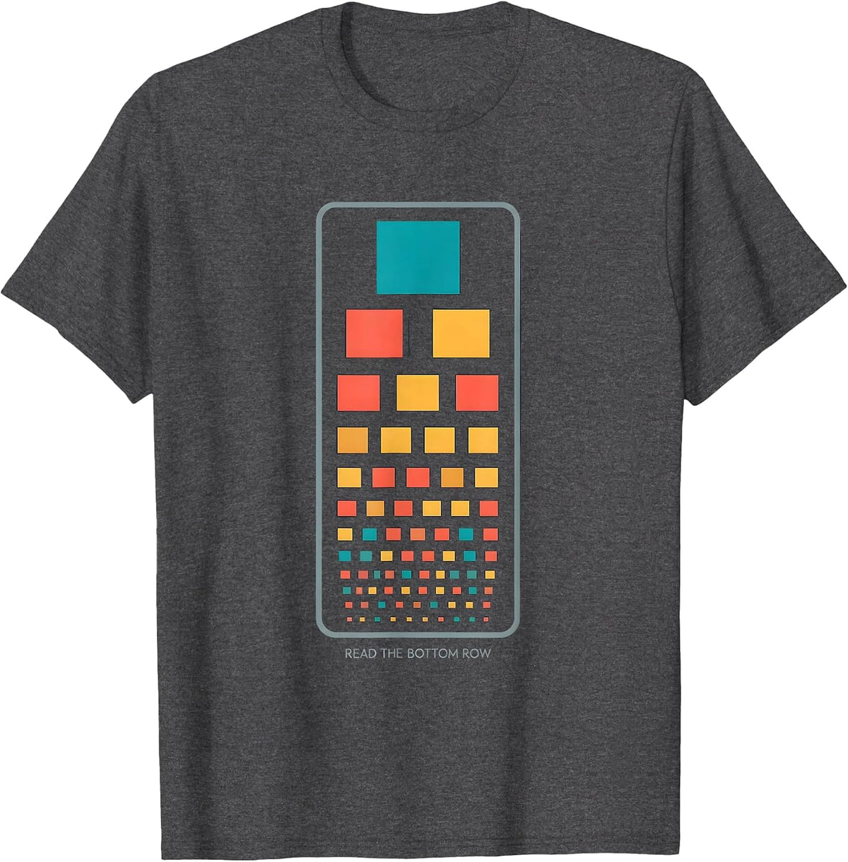 Men's Read The Bottom Row World Flags Global Unity Kids Geography T-Shirt - Dark Heather Grey