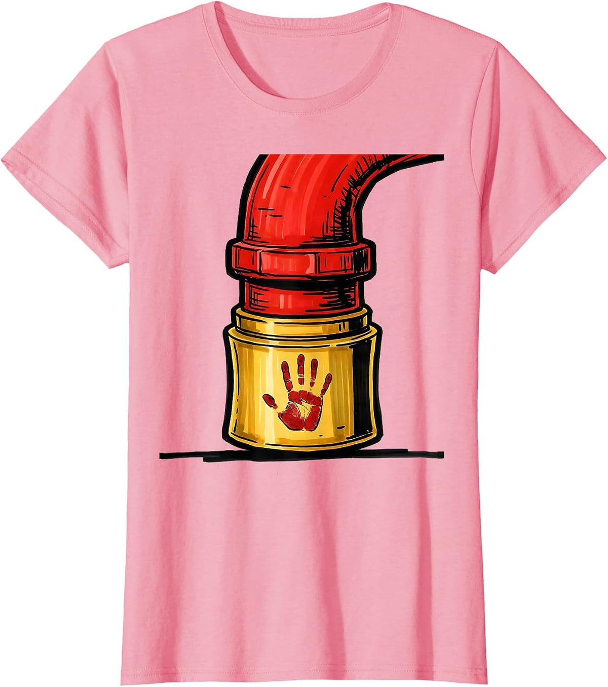 Women's Fire Hose Nozzle Firefighter Fire Department Pride T-Shirt - Pink