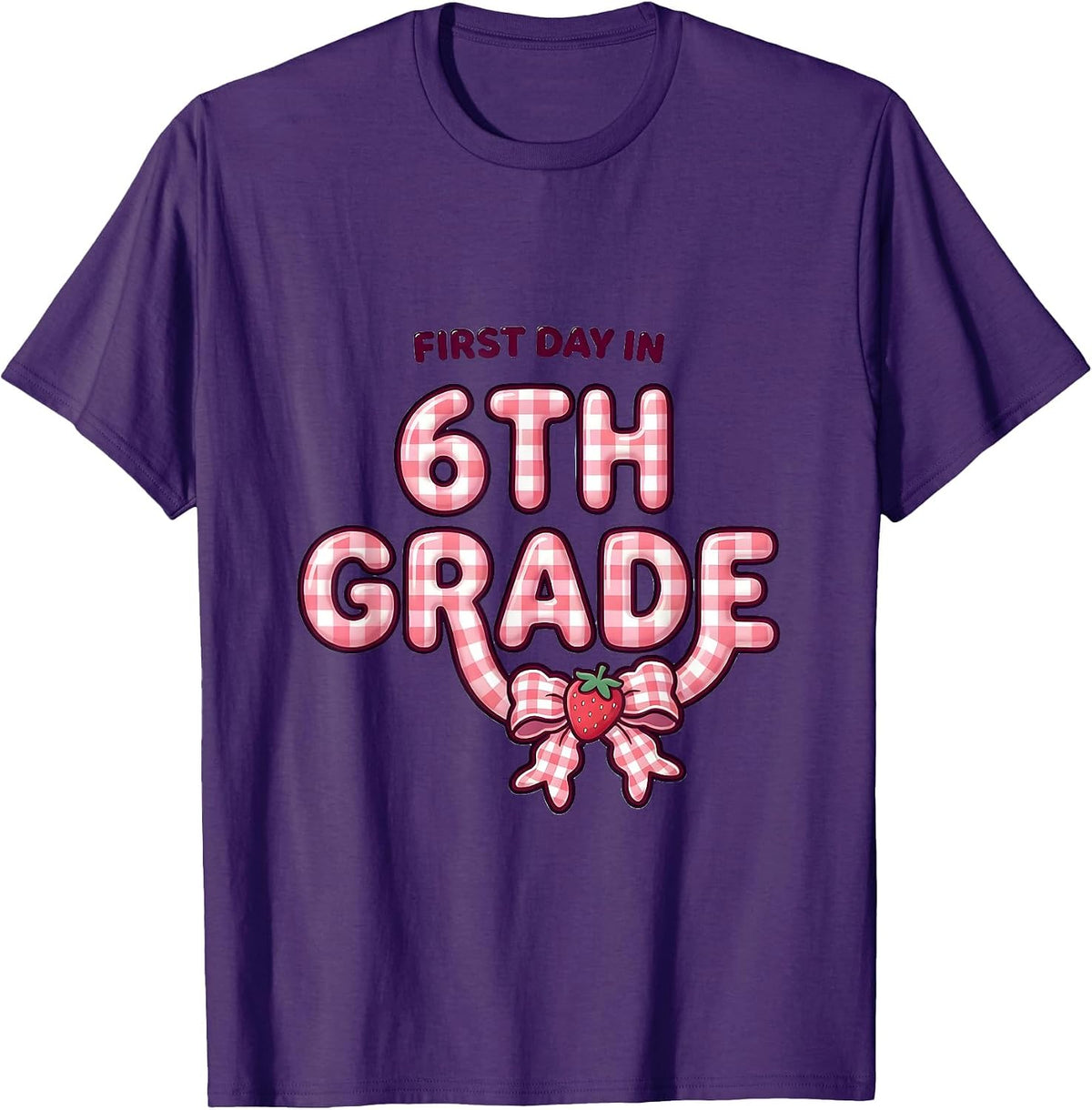 Men's First Day In 6th Grade Cute Coquette Bow Back To School T-Shirt - Purple