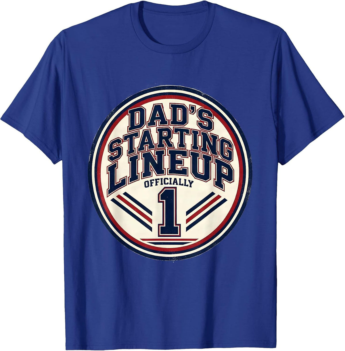 Men's Officially Dad's Starting Lineup Funny Dad Gift Birthday T-Shirt - Royal Blue