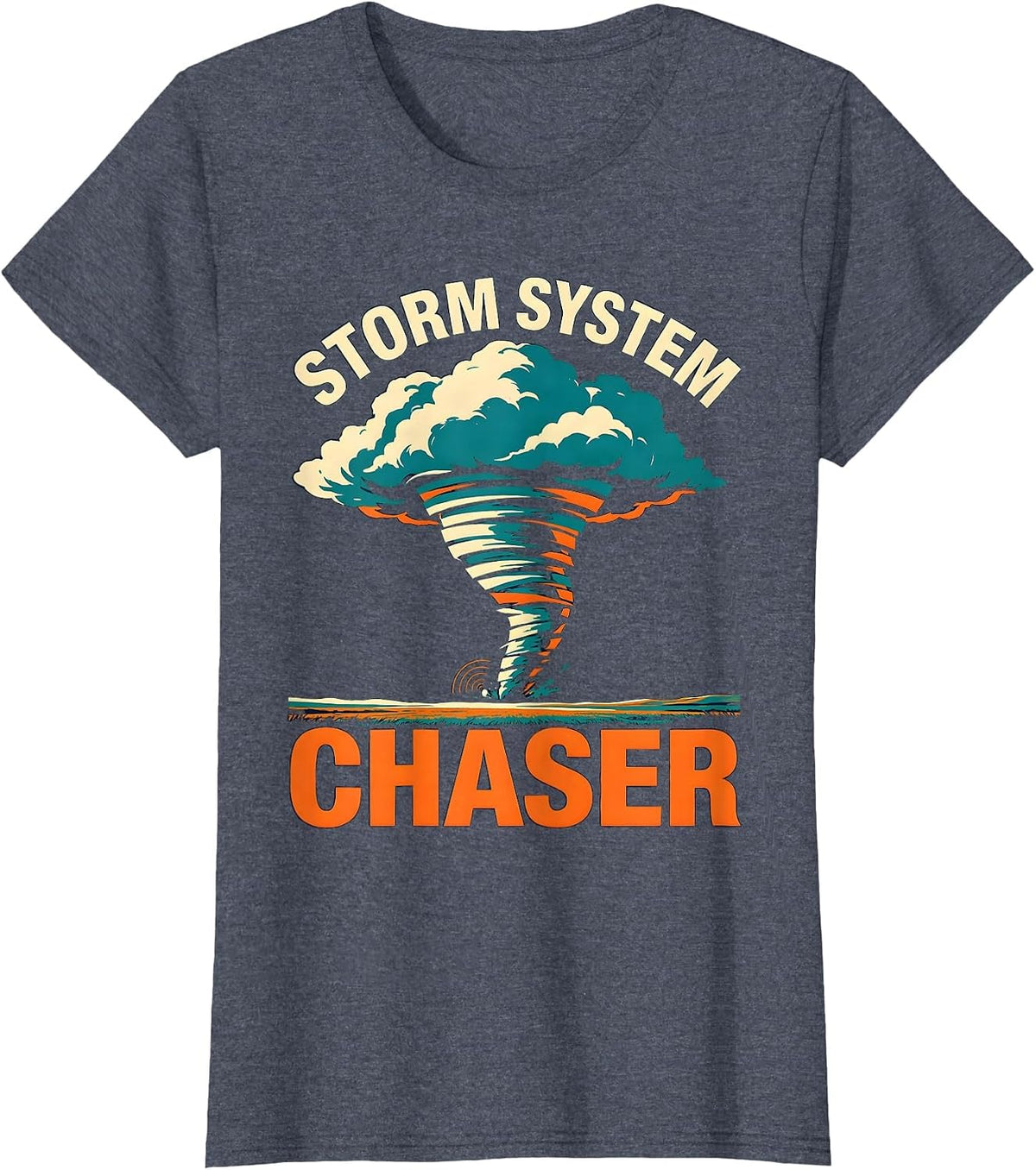 Women's Storm System Chaser Meteorology Enthusiast Weather Hobbyist T-Shirt - Heather Blue