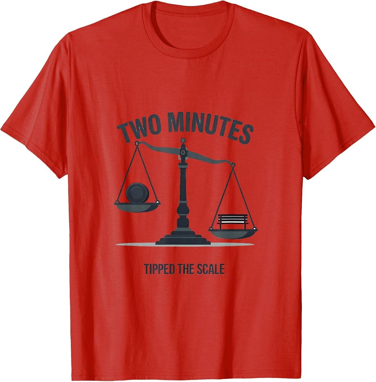Men's Two Minutes Tipped The Scale Funny Ice Hockey Player Fan T-Shirt - Red