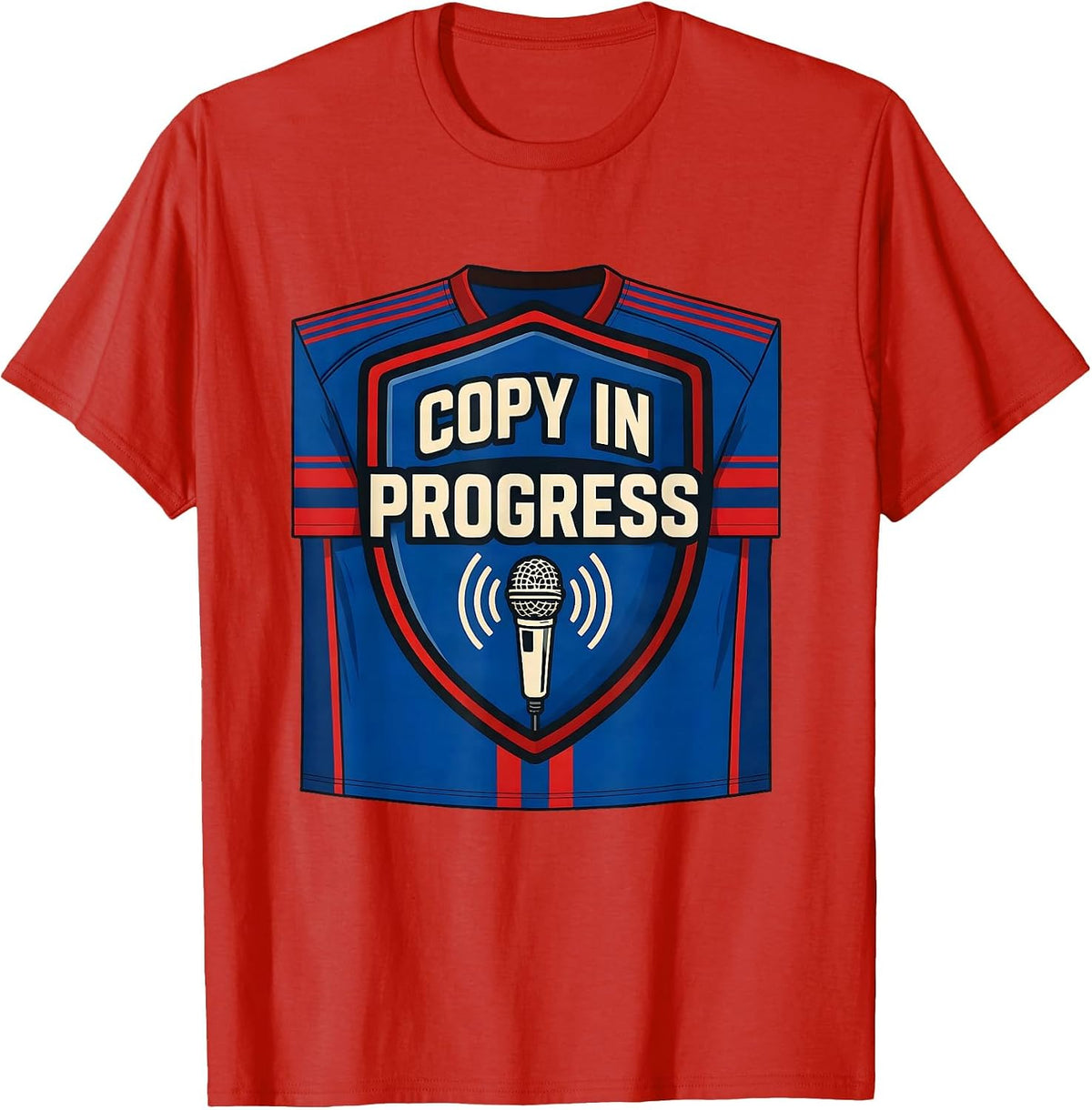 Men's Copy In Progress Funny Ham Radio Operator Hobbyist Humor T-Shirt - Red