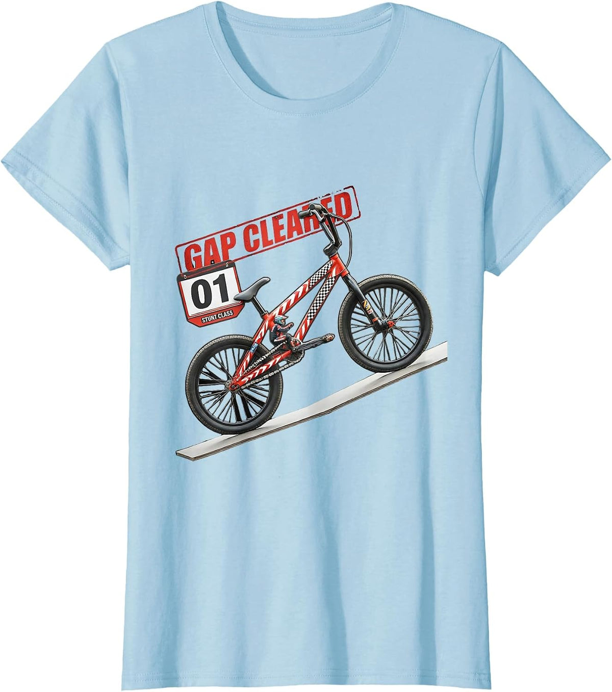 Gap Cleared BMX Stunt Racing Kids Boys T-Shirt - Baby Blue