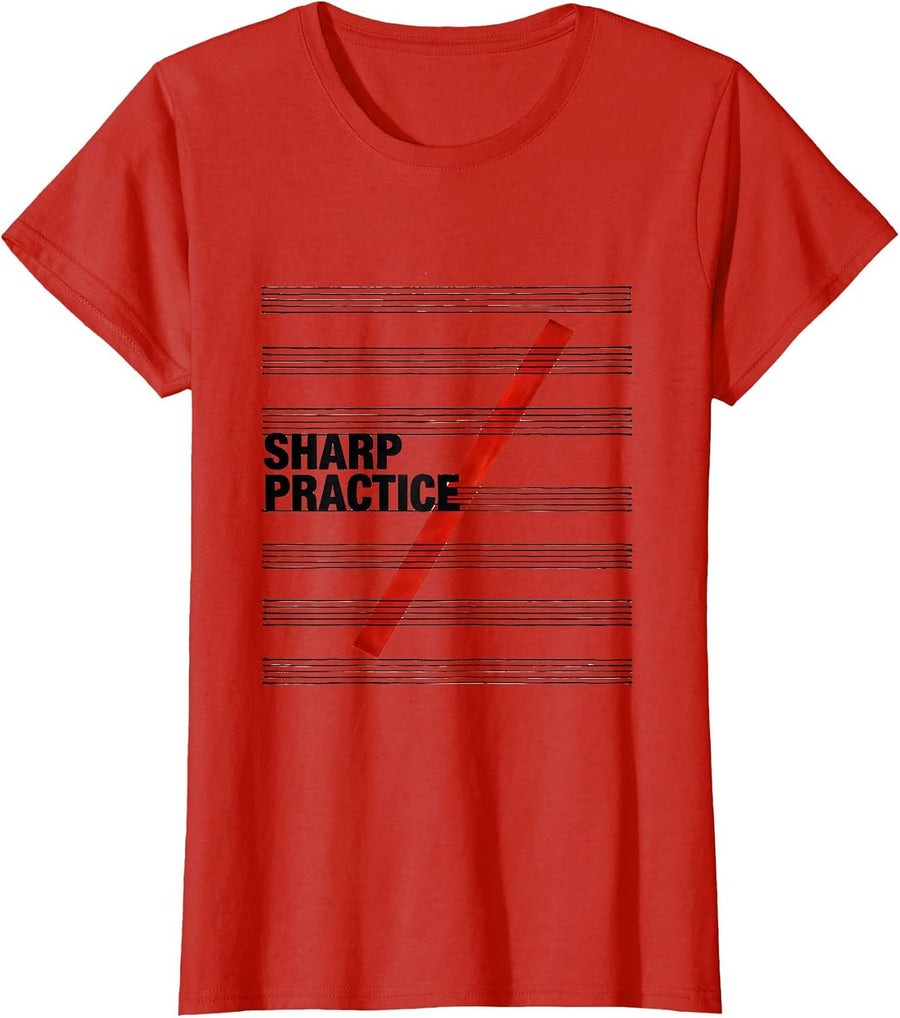 Women's Sharp Practice Funny Music Lover Musician Teacher Gift T-Shirt - Red