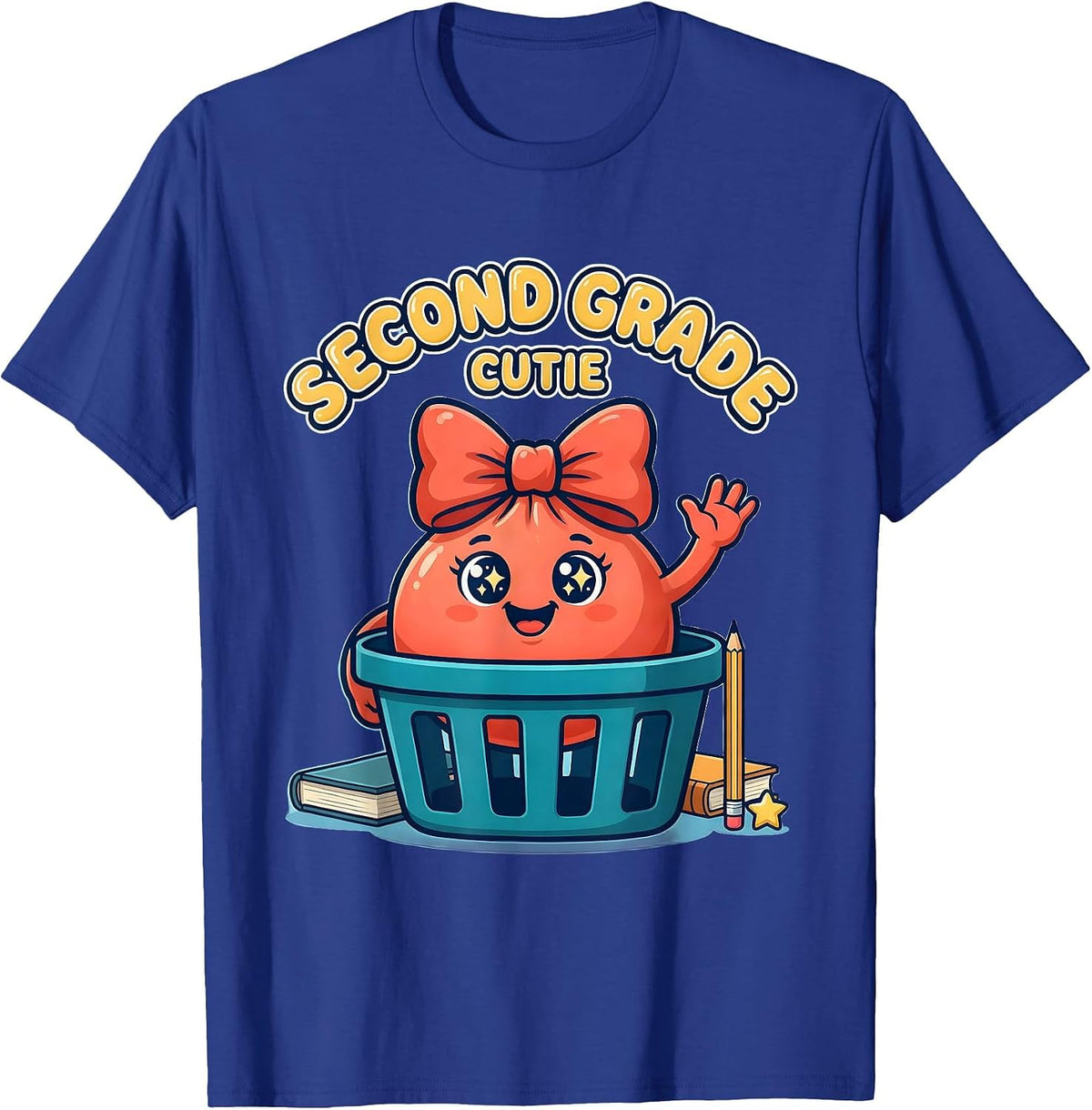 Second Grade Cutie Cute Dumpling Back to School Girl Teacher T-Shirt - Royal Blue