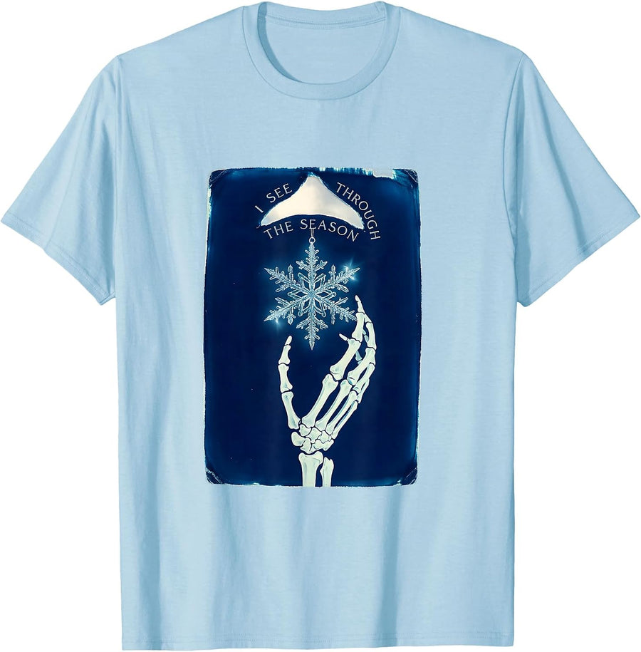 Men's I See Through The Season Funny Radiology Tech X-Ray T-Shirt - Baby Blue