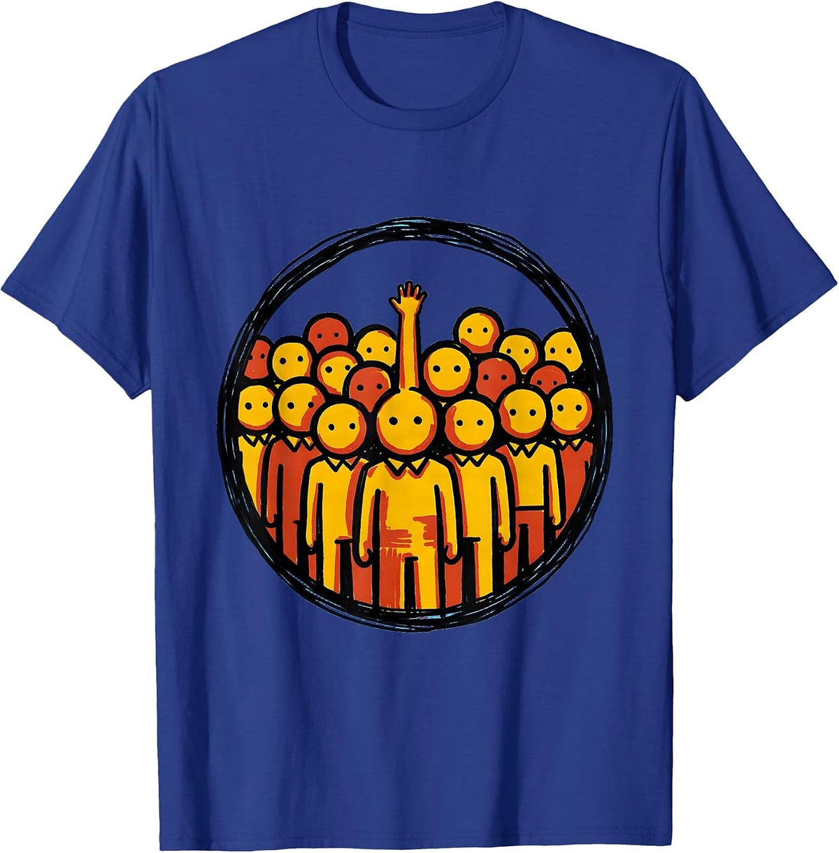 First Grade Hand Raiser Graduation Illustration T-Shirt - Royal Blue