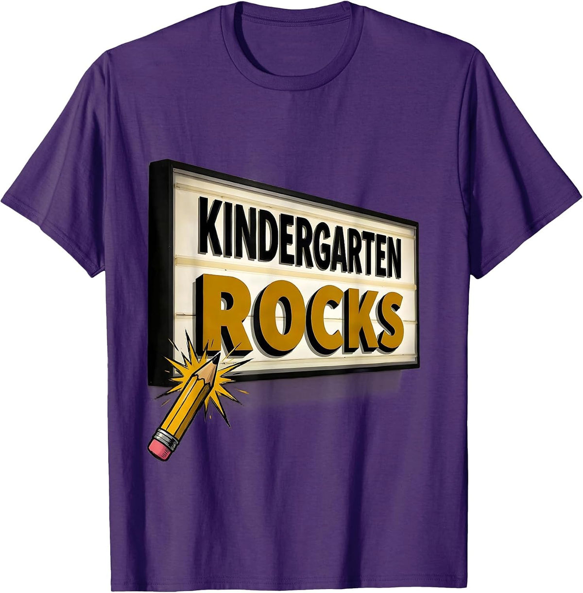 Kindergarten Rocks Playful Pre-K Teacher Kids Back to School T-Shirt - Purple
