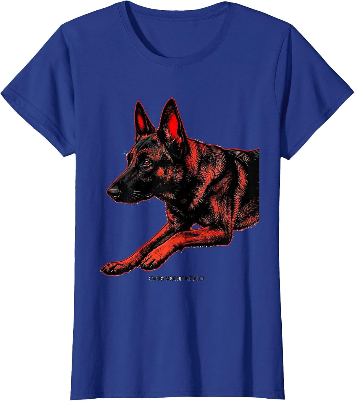Women's Standby Mode Not Installed Funny Belgian Malinois Dog Owner T-Shirt - Royal Blue
