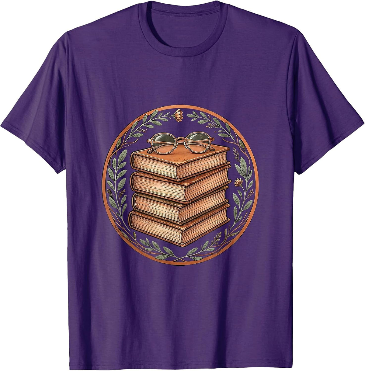 Men's English Teacher Classic Novels Reading Glasses Graphic T-Shirt - Purple