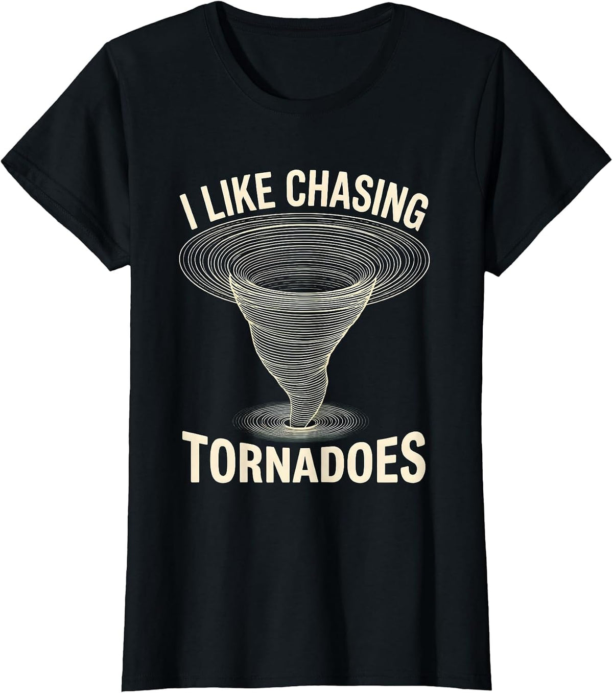 I Like Chasing Tornadoes Topographic Contour Storm Chaser T-Shirt - Black